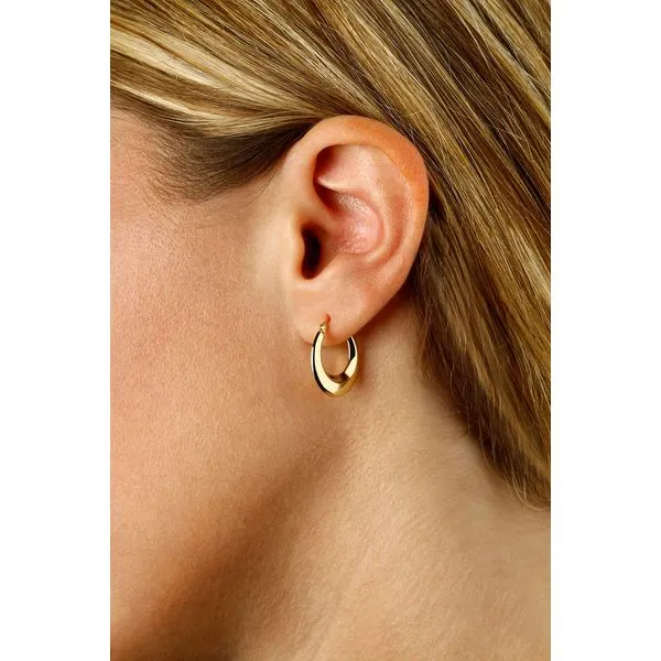14kt YG \U\ shape hoop earrings
