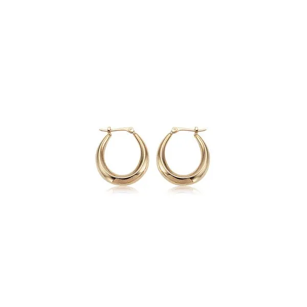 14kt YG \U\ shape hoop earrings