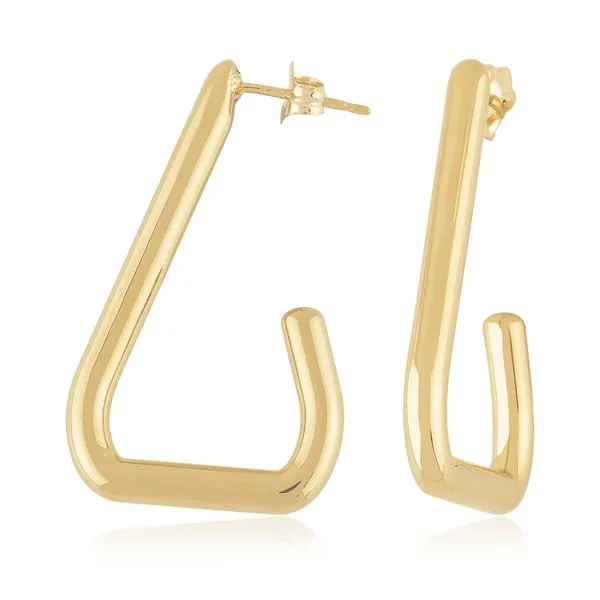 14kt YG Triangle J hoops