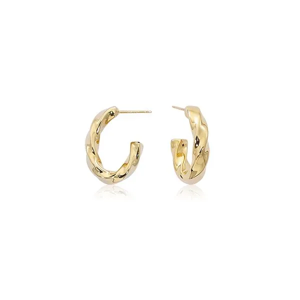 14kt YG Twisted Hoop Earrings