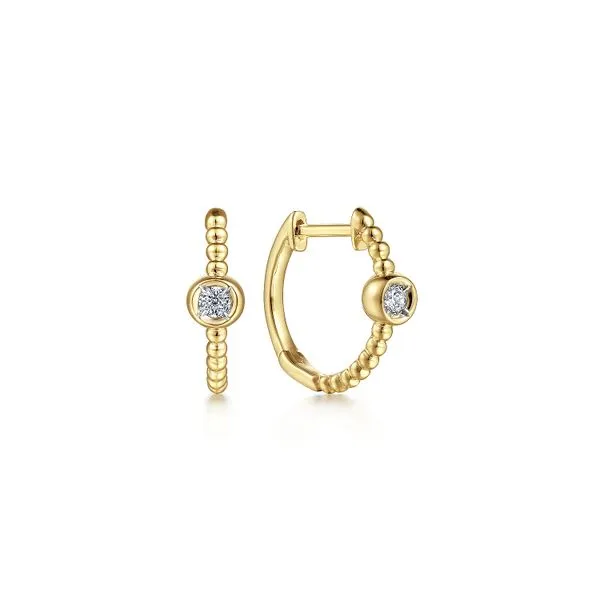 Gabriel 14kt Bujukan Huggie Earrings with Diamonds
