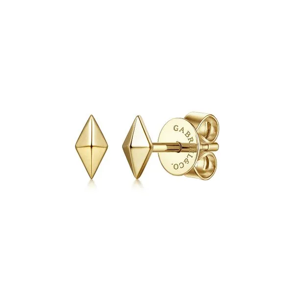 14kt YG Gold Pyramid earrings