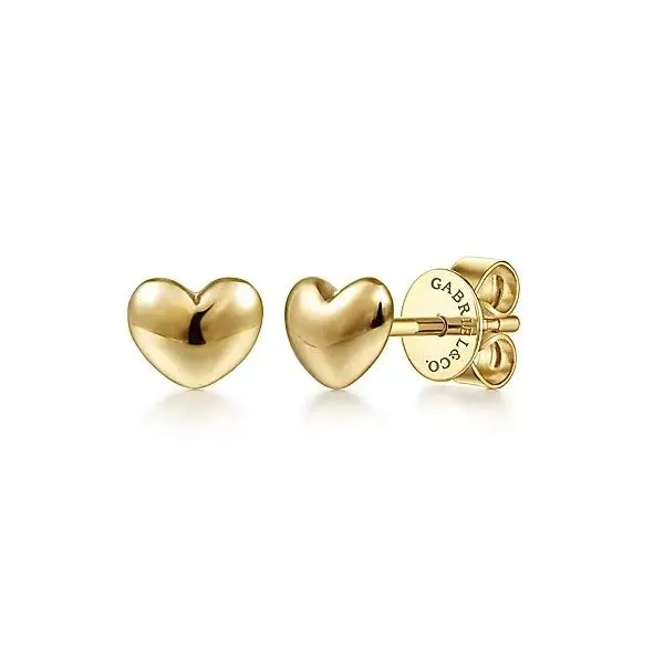 14kt YG Heart Earrings