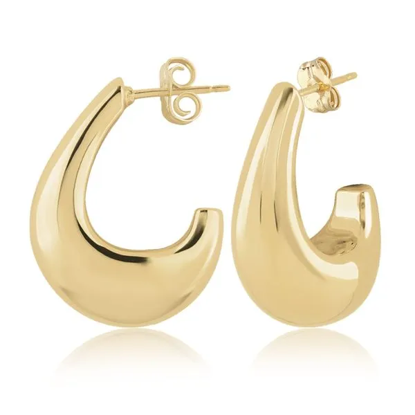 14kt YG Puffed J Hoop Earrings Carroll's Jewelers Doylestown, PA