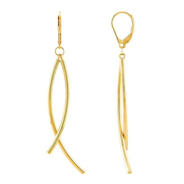 14kt YG dangle stick earrings Carroll's Jewelers Doylestown, PA