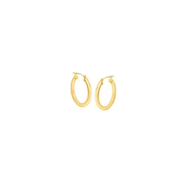 14kt YG polished hoops