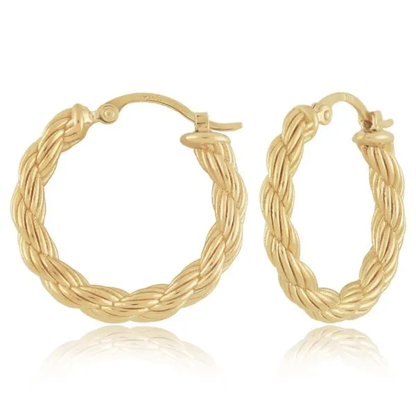 14kt YG Rope Hoop Earrings Carroll's Jewelers Doylestown, PA
