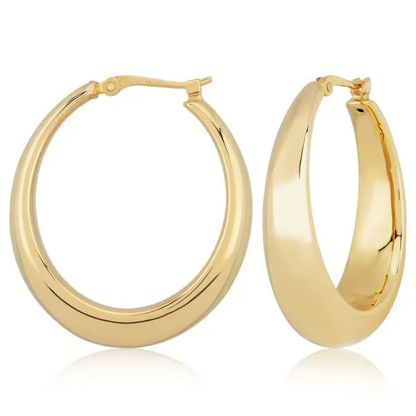 14kt YG Oval Hoop Earrings Carroll's Jewelers Doylestown, PA