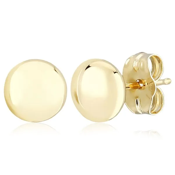 14kt YG Flat Ball Stud Earring Carroll's Jewelers Doylestown, PA
