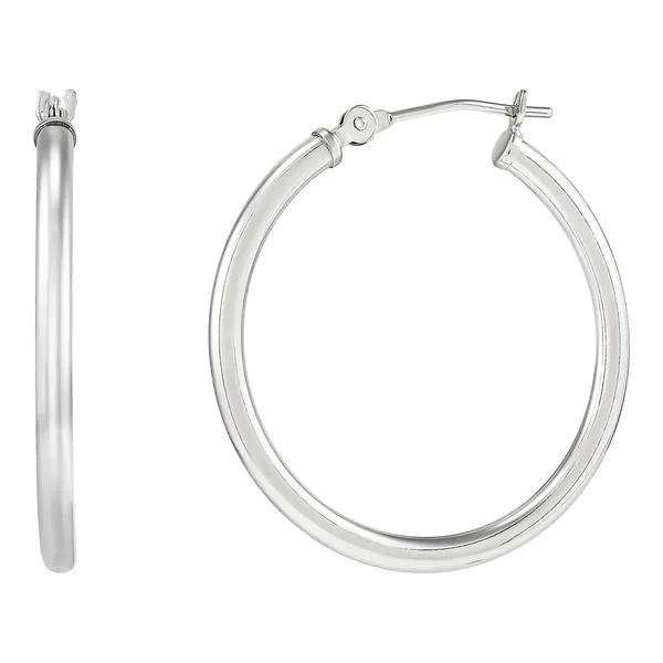 14kt WG classic hoop Earrings Carroll's Jewelers Doylestown, PA
