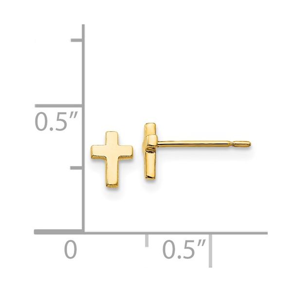 14kt YG Cross Earrings Image 3 Carroll's Jewelers Doylestown, PA