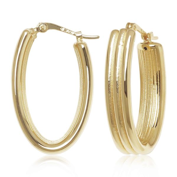 14kt YG Ribbed Hoop Earrings Carroll's Jewelers Doylestown, PA