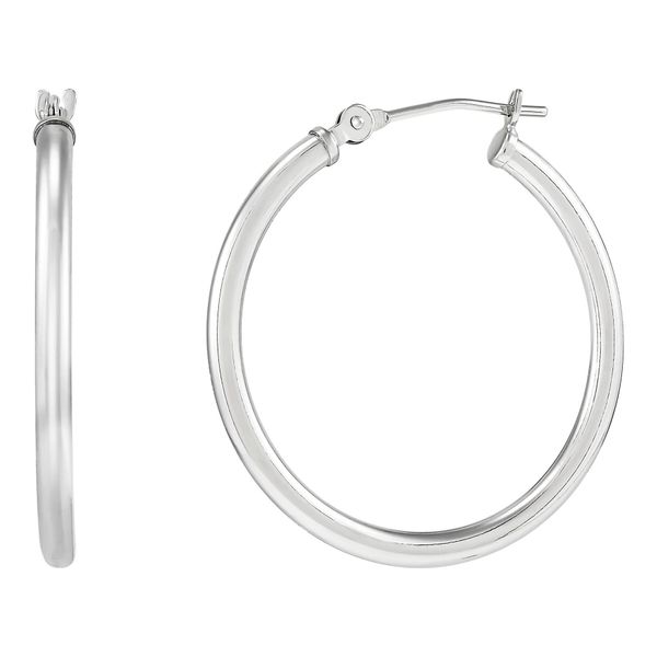 14kt WG classic hoop Earrings Carroll's Jewelers Doylestown, PA