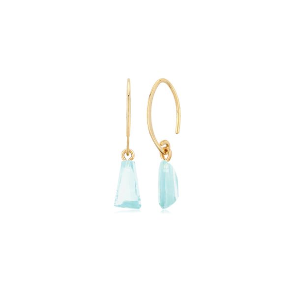 14kt YG Blue Topaz Dangle Earrings Carroll's Jewelers Doylestown, PA