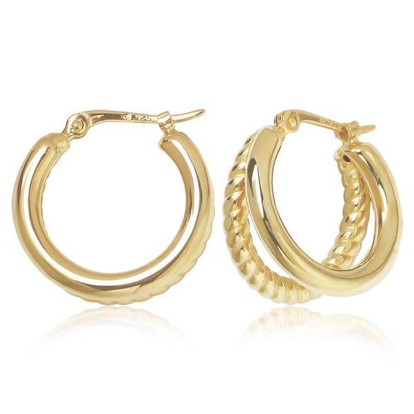 14kt YG double hoop earrings Carroll's Jewelers Doylestown, PA