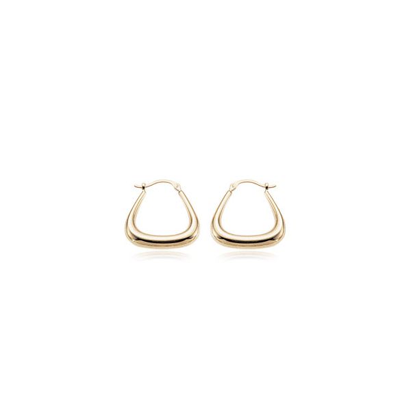 14 Karat Yellow Thin Horshoe Shaped Large Hoop Earrings Carroll's Jewelers Doylestown, PA