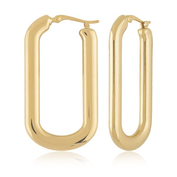 14kt Long Oval Hoop Earrings Carroll's Jewelers Doylestown, PA