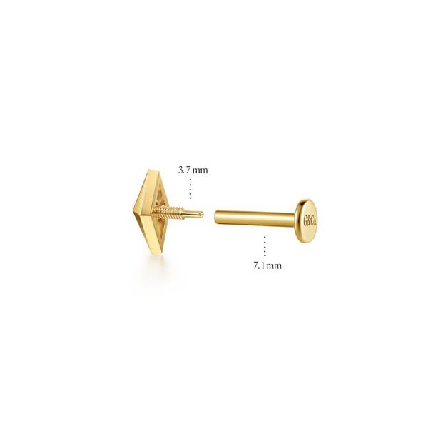 YG Single Stud Earring Image 2 Carroll's Jewelers Doylestown, PA