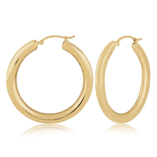 Gold Flat Hoop Earrings Carroll's Jewelers Doylestown, PA