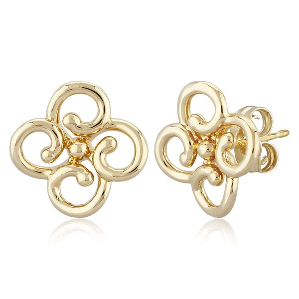 Gold Stud Clover Earrings Carroll's Jewelers Doylestown, PA