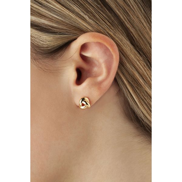 14kt YG Love Knot Stud Earrings Image 2 Carroll's Jewelers Doylestown, PA