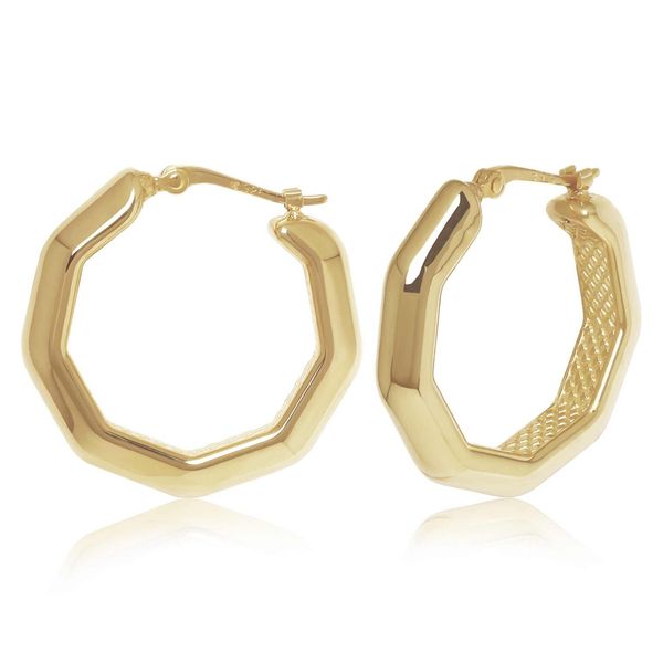 Gold Octagon Hoop Earrings Carroll's Jewelers Doylestown, PA