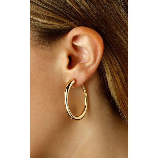 Large Gold Hoop Earrings Image 2 Carroll's Jewelers Doylestown, PA