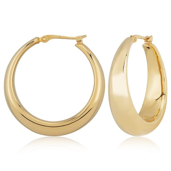 Yellow Gold Large Round Hoop Earrings Carroll's Jewelers Doylestown, PA