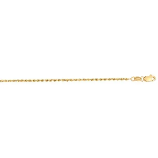 14kt YG 1.25mm Solid Rope Chain - 16
