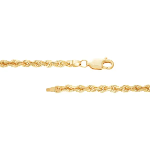 14kt YG solid rope chain thumb image 2