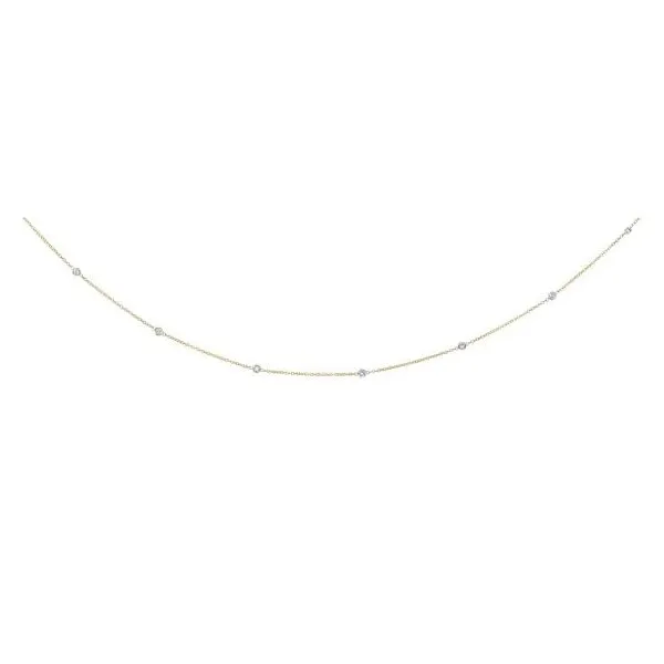 14kt Two Tone Diamond Station Necklace