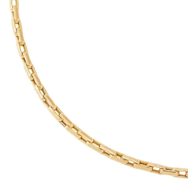 14kt YG 22\ Elongated Box Link Chain