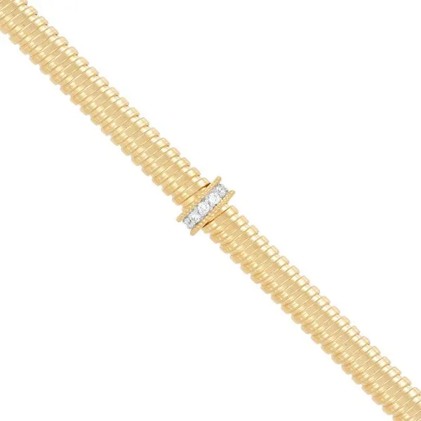 14kt YG Tubogas Chain with Diamonds