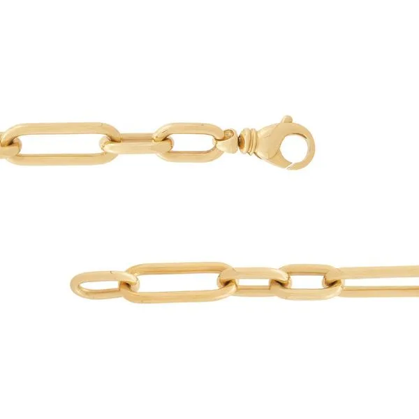 14kt YG Paperclip and Oval link necklace
