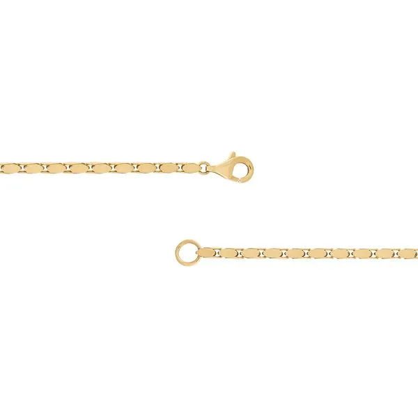 14kt YG Oval Popcorn Chain Necklace