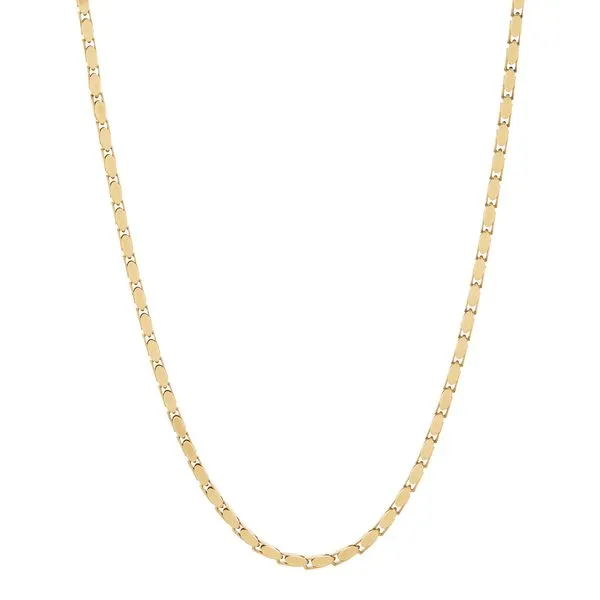 14kt YG Oval Popcorn Chain Necklace