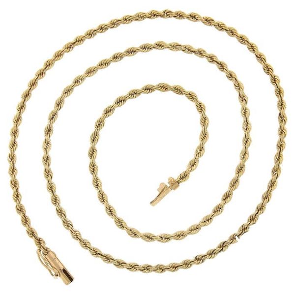 14kt YG Solid Rope Chain Image 2 Carroll's Jewelers Doylestown, PA