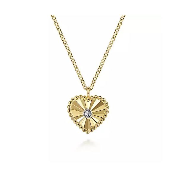 14kt YG Heart with Diamond Carroll's Jewelers Doylestown, PA