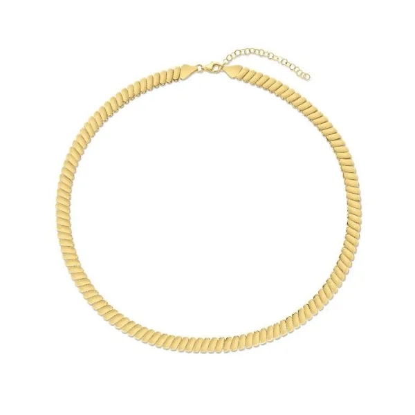 14kt yellow gold ribbed necklace