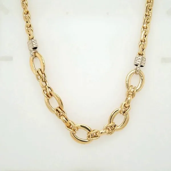 14kt two tone chain necklace
