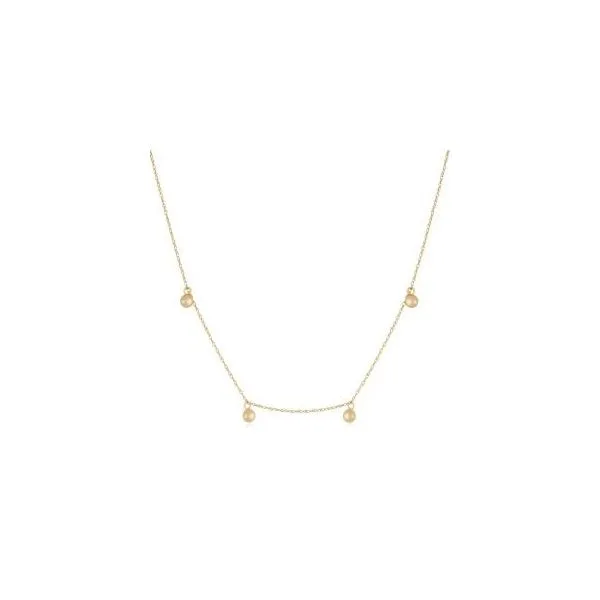 14kt YG dangle bead station necklace