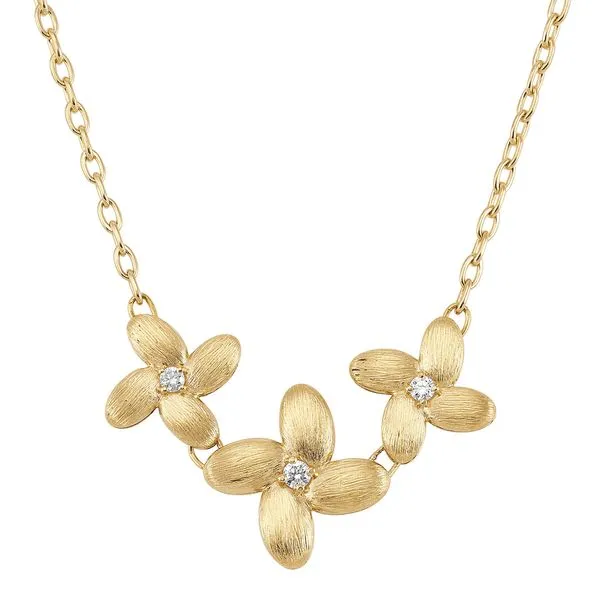 14kt YG Flower Necklace Carroll's Jewelers Doylestown, PA