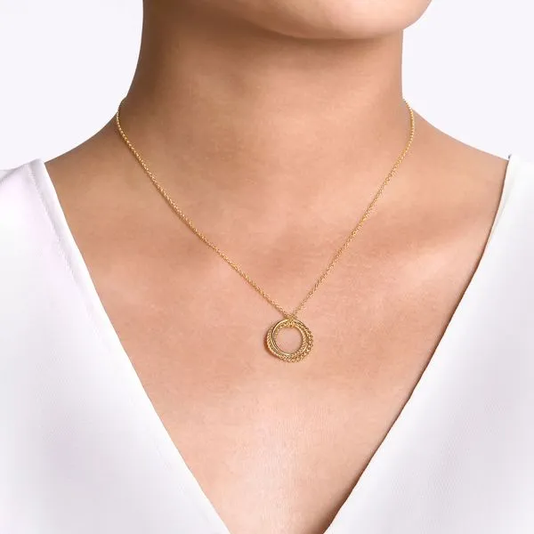 14kt YG Multi Circle Pendant