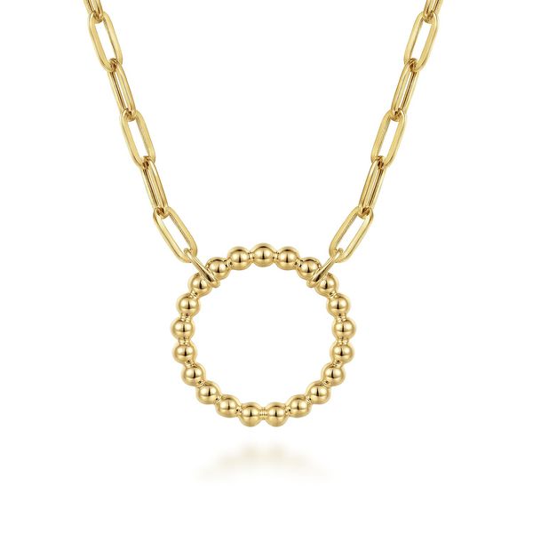 Gabriel Gold Chain with Circle Carroll's Jewelers Doylestown, PA