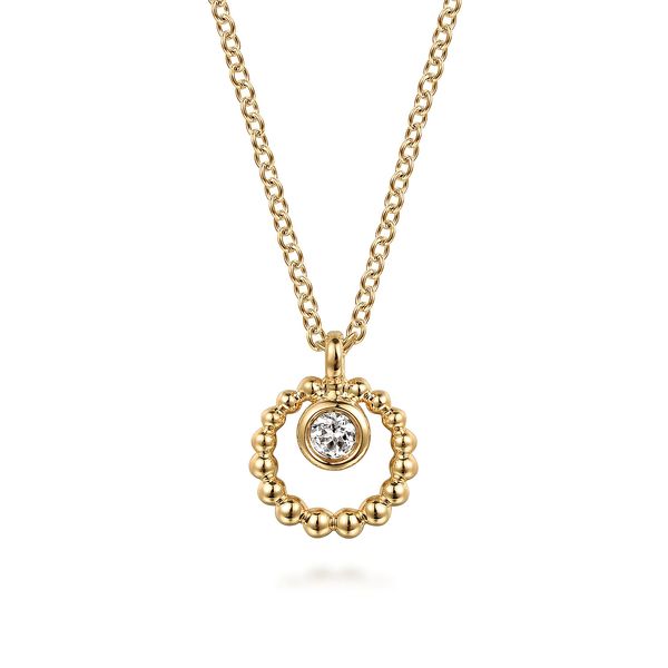 14kt YG Pendant with White Sapphire Carroll's Jewelers Doylestown, PA
