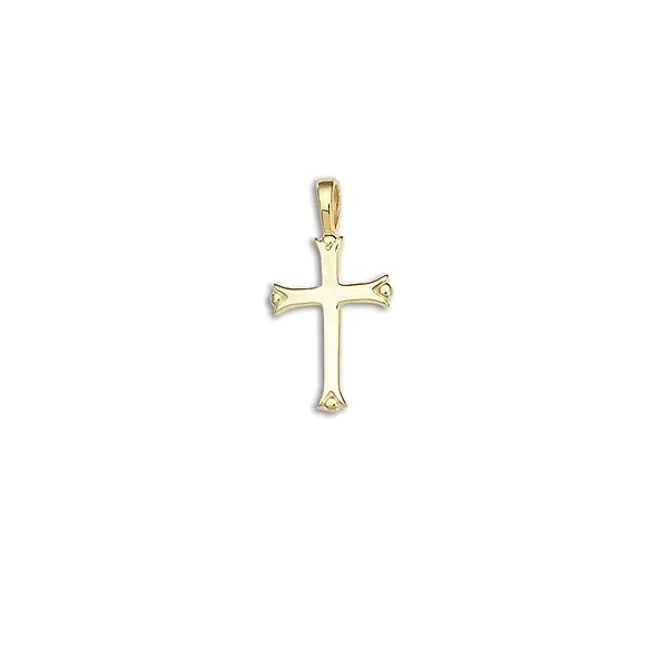 14kt YG plain grooved  cross Carroll's Jewelers Doylestown, PA