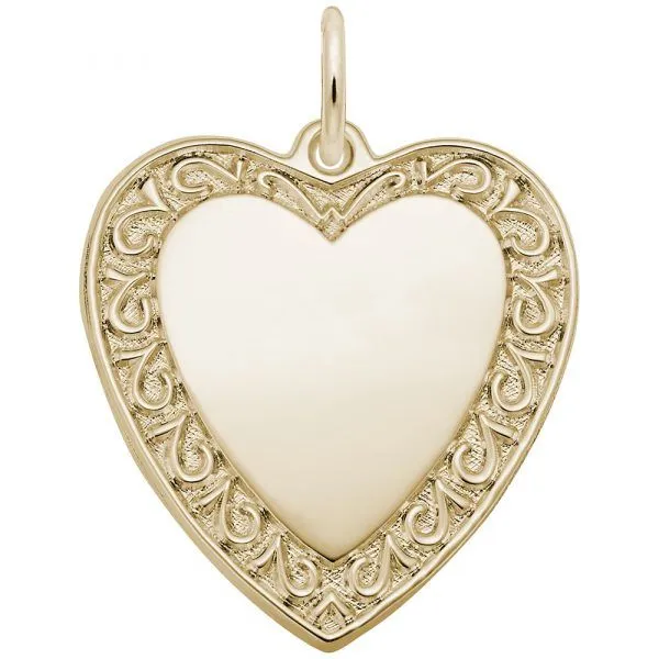 14kt YG Scroll Heart Charm Carroll's Jewelers Doylestown, PA