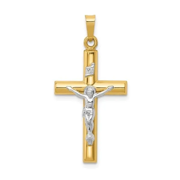 14kt Two tone Crucifix