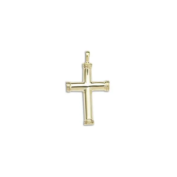 14kt YG large solid cross