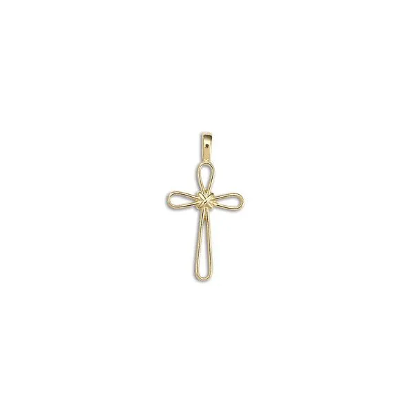 14kt YG Open Cross